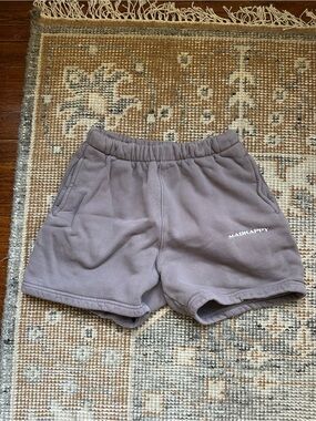 Madhappy Fleece Sweat Shorts Gray Purple Relaxed Fit Size M